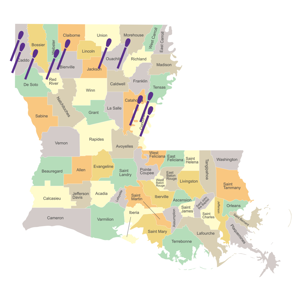 map of louisiana